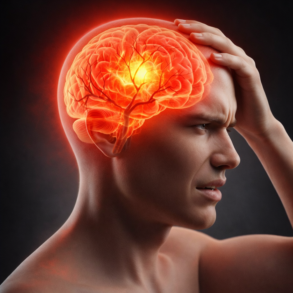 Medical illustration of brain and nerves for neuro and stroke physiotherapy